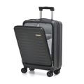 TydeCkare 20 Inch Carry On Luggage with Front Pocket for 15.6" Laptop, 55 * 40 * 20cm for Airplane Overhead Bin, Lightweight Hardshell TSA Lock, YKK Zipper, Black