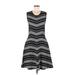 Pink Tartan Casual Dress - A-Line: Black Stripes Dresses - Women's Size Medium