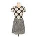 River Island Casual Dress - Popover: Black Polka Dots Dresses - Women's Size 8