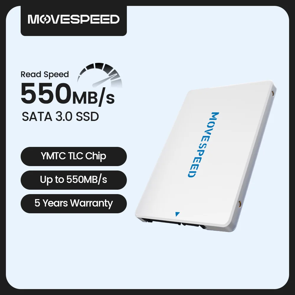 MOVESPEED SATA3.0 SSD 512GB 1 to QLC puce interne disque SSD 256GB 2 to 4 to SSD SATA III lecteur pour ordinateur portable de bureau