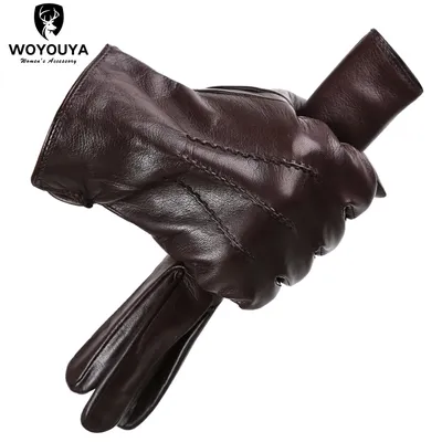 Komfortable Halten warme handschuhe männlichen winter Wasser welligkeit design schaffell herren