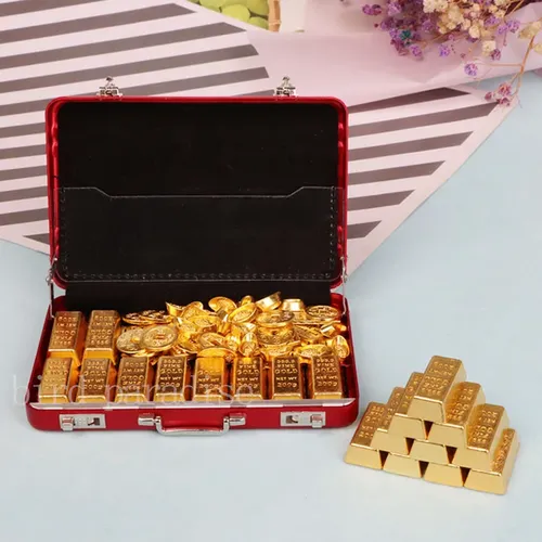 Miniatur modell Spielzeug 1/6 Maßstab Simulation Goldbarren Mini Golden Brick Kupferbarren Spiele