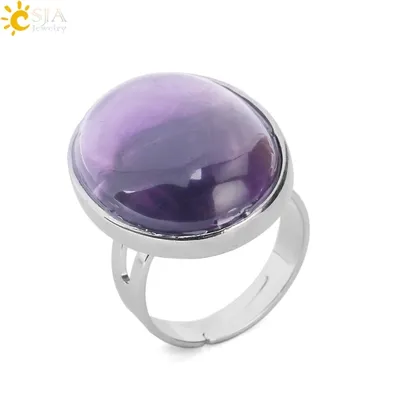 CSJA Reiki Natürliche Edelstein Stein Finger Ring für Männer Frauen Rosa Quarz Tiger Eye Lapis