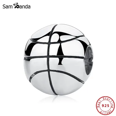 Neue Authentische 100% 925 Sterling Silber Charm Bead Basketball Charme Ball Liebe Sport Fit