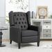 Adjustable Recliner Chair with Solid Wood Frame & Nailheads PU Leather Wingback Chair Livingroom Armchair