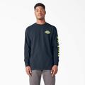 Dickies Men's Long Sleeve Heavyweight Logo T-Shirt - Dark Navy Size L (WL22C)