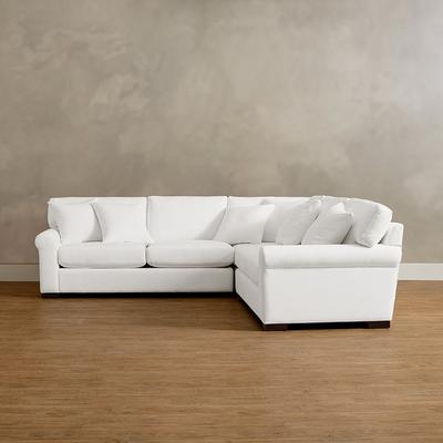 Cleo Upholstered Sectional - Armless Chair, Chenille Parchment / Armless Chair - Grandin Road