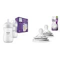 Philips Avent Babyflaschen Natural Response – 2x Babyflaschen, 260 ml, für Neugeborene ab 1 Monat, BPA-frei (Modell SCY903/02) & Avent Natural-Sauger (Modell SCF042/27)