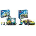 LEGO 60362 City Autowaschanlage, Set mit Spielzeugauto & 60383 City Elektro-Sportwagen Set, Rennwagen mit Minifigur, Spielzeugauto für Jungen und Mädchen ab 5 Jahren, Geschenk zum Geburtstag