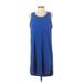 ABS Allen Schwartz Casual Dress - Shift Scoop Neck Sleeveless: Blue Color Block Dresses - Women's Size Small