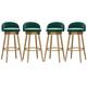 Guyifuny Kitchen Counter Stools 360° Swivel Bar Stools Set of 4, Velvet Upholstery Bar Height Stools Chairs with Back & Brass Gold Metal Legs