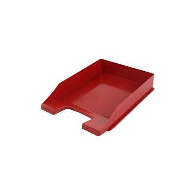 PROREGAL Stapelbare Briefablage aus Kunststoff | HxBxT 6,5x25,5x34,8cm | Bis DIN A4-Format | 10 Stück | Rot Image
