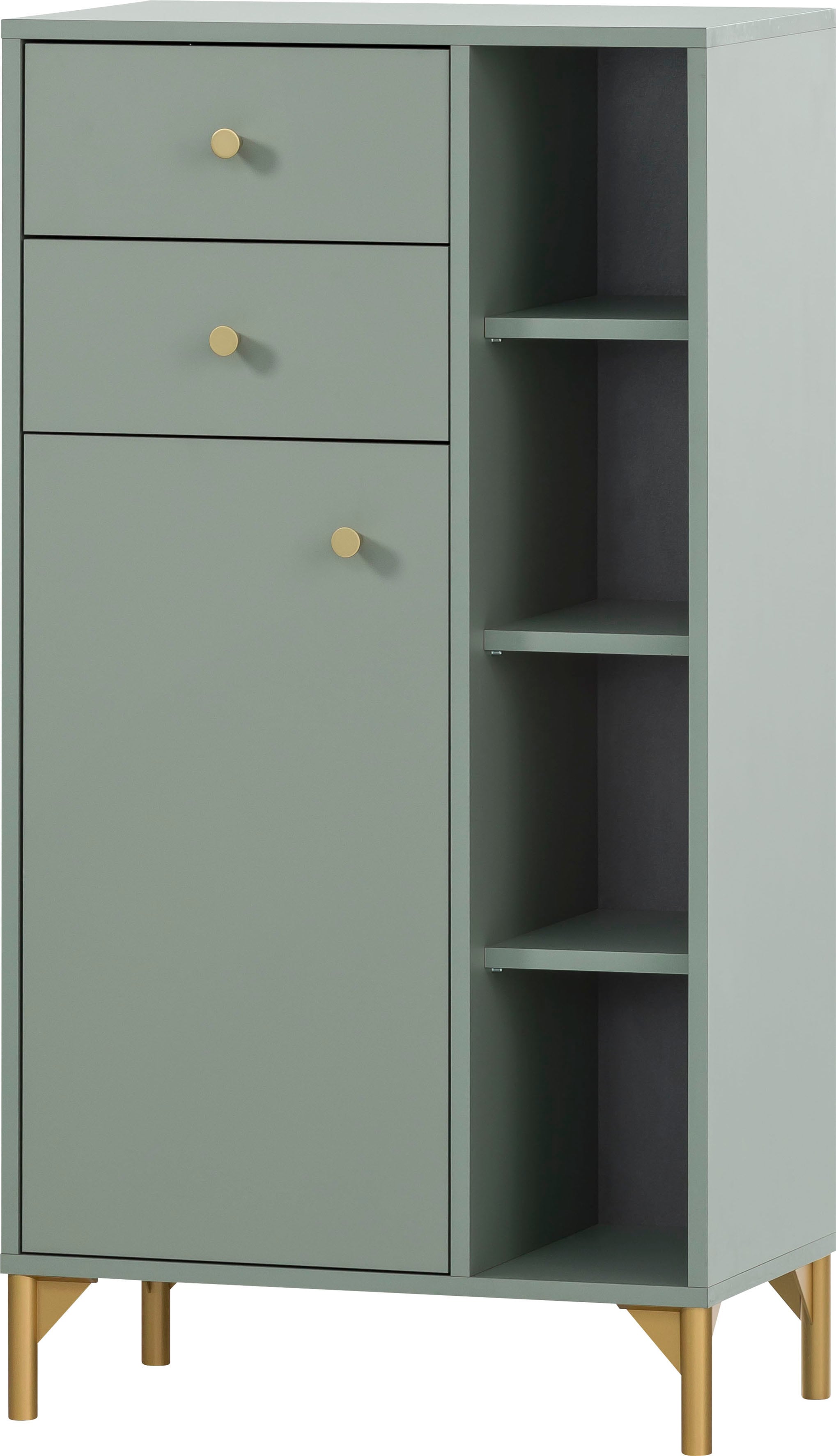 Midischrank WELLTIME "Ando", grün (pistazie), B:60,2cm H:114,4cm T:33cm, FSC-zertifizierter Holzwerkstoff, Schränke, Midischrank