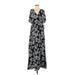 Thakoon Collective Casual Dress - A-Line V Neck Short sleeves: Black Floral Dresses - Women's Size 0