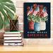 The Holiday Aisle® Surrell God Bless America Floral On Canvas by Cindy Jacobs Print Canvas in Red | 16 H x 12 W x 0.75 D in | Wayfair