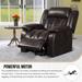 Red Barrel Studio® Hahne 33"W Bonded Leather Power Recliner Faux Leather in Brown | 38.5 H x 33 W x 29 D in | Wayfair
