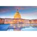 Hokku Designs Firsher The United States Capitol Metal in Blue/Orange/Yellow | 32 H x 48 W x 1.25 D in | Wayfair BC0603AF848F4052BFE4DF5D0AFC7212