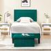 Ebern Designs Roshuan Steel Platform 2 Piece Bedroom Set Upholstered/Metal in Green | 41.7 H x 41.7 W x 76.6 D in | Wayfair