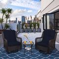 Wildon Home® Aimar 2 - Person Seating Group w/ Cushions in Blue | Outdoor Furniture | Wayfair 39B5C82494674A618127D1583F081B73