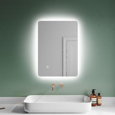 SONNI Badspiegel Lichtspiegel LED Spiegel Kupfer/bleifreie Wandspiegel mit Touch-Schalter 70 x 50cm Image