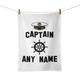 Personalised Captain (Any Name) Narrowboat Canal Boat Ship Barge Novelty Tea Towel