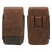 Phone Belt Holder Case for 5.5-6.2 Cell Phones Large Vertical Grain Leather Phone Belt Pouch Dark Brown