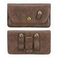 Phone Belt Holder Case for 5.5-6.5 Cell Phones Horizontal Leather Phone Belt Pouch Brown
