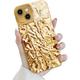 Compatible with iPhone 14 Case Cute 3D Tin Foil Pleated Luxury Phone Cover for Women Girls Cool Shiny Bling Designer Soft Silicone Case for iPhone 14 Gold