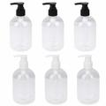 6Pcs 350ml Empty Shampoo Lotion Pump Bottles Body Wash Lotion Dispenser Bottle Refillable Liquid Soap Container for Home Travel