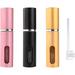 Mini Spray Bottles Black Gold Pink Spray Bottle Perfume Travel Refillable Little Perfume Spray Bottle Portable Perfume Atomizer Travel 5ML Reusable Perfume Bottles With 1 Flat Pump Tool(3+1Pcs)