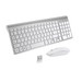 Wireless Keyboard Mouse Combo Compact Full Size Wireless Keyboard and Mouse Set 2.4G Ultra-Thin Sleek Design for Windows Computer Desktop PC Notebook - White