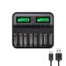 8 Slots Smart USB Battery Charger Digital Display AA AAA C D Battery Charger