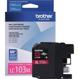 Brother Genuine Innobella LC103M High Yield Magenta Ink Cartridge - Inkjet - High Yield - 600 Pages - Magenta - 1 Each | Bundle of 10 Each