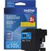 Brother Genuine Innobella LC105C Super High Yield Cyan Ink Cartridge. - Inkjet - High Yield - 1200 Pages - Cyan - 1 Each | Bundle of 5 Each