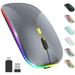 Computer Mouse Wireless 2.4G Portable Silent Optical USB Mouse USB Mini Receiver Ergonomic Quiet Click Computer Mouse for Laptop PC Notebook Mac - Grey