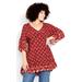 Harp Border Tunic - red