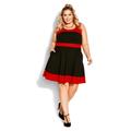 Retro Splice Dress - red