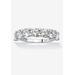 Women's 3.50 Ctw Cubic Zirconia Anniversary Ring In Platinum-Plated Sterling Silver by PalmBeach Jewelry in White (Size 10)