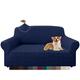 Granbest Stylish Rhombus Thick 2 Seater Sofa Cover Elastic Fashion Fabrics Couch Slipcover Loveseat Furniture Protector for Kids Pets Living Room (2 Seater, Navy Blue)