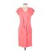 Carolina Herrera Casual Dress - Sheath V Neck Short sleeves: Pink Print Dresses - Women's Size 6