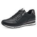 Sneaker MARCO TOZZI, Damen, Gr. 41, schwarz (schwarz metallicfarben), Lederimitat, sportlich, Schuhe Sneaker, mit Feel Me-Ausstattung, Freizeitschuh, Halbschuh, Schnürschuh