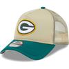 Men's New Era Tan/Green Green Bay Packers All Day A-Frame Trucker 9FORTY Adjustable Hat