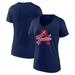 Women's Fanatics Branded Navy Atlanta Braves Hometown A Town Map V-Neck T-Shirt