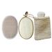 3 Pcs Natural Loofah Bath Set Exfoliating Loofah Pads Facial Body Scrubber for Bath Spa Shower ( 2 White Loofah Bath Brush+ 1 Cotton and Linen Soap Bag)