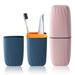 2PCS Travel Toothbrush Case Portable Multifunctional Wash Cup 2 Colors Hard Plastic Toothbrush Toothpaste Cup Holder Organizer for Trips Camping Bathroom School Travel Outdoor