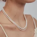 Pearl Choker Necklace for Woman Man Stainless Steel Imitation Pearl Necklace Brides Bridesmaids