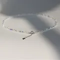 Korean Fashion Crystal Thin Necklace for Women Rainbow Crystal Bracelet Necklace Wedding Party