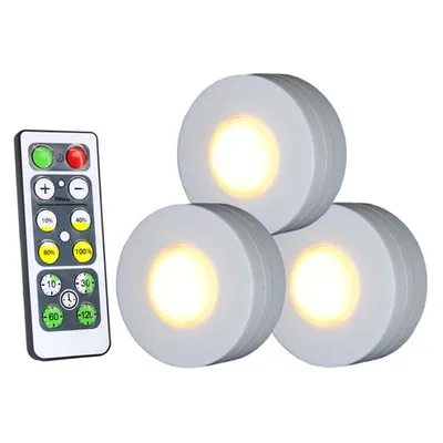 Dimmable Touch Sensor Under Cabinet Light LED Puck Lights Wireless Downlight Spotlights For Close