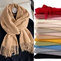 Women Cashmere Scarf Solid Thick Warm Casual Winter Scarves For Ladies Hijabs Pashmina Shawls Wraps