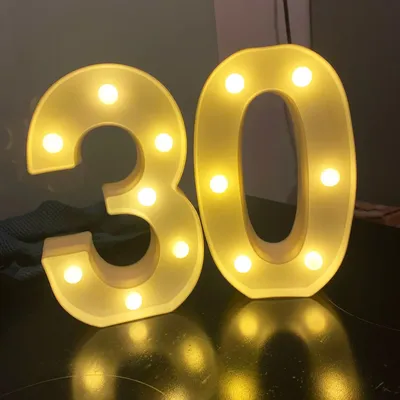 2Pcs Number 16 18 21 30 Led Light String Happy Birthday Party Decoration Wedding Anniversary Adult Birthday Party Gift Light Led